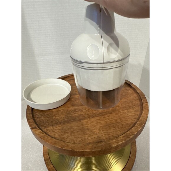 Pampered Chef Food Chopper #2585  Manual Push Vegetable Dicer Chef Hat Logo GUC - Picture 4 of 8